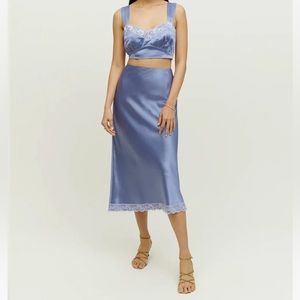 Reformation Beatrice Silk Two Piece Set